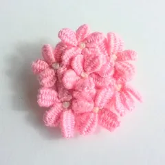 ハンドメイド　ブローチ　刺繍　刺しゅう　手刺繍　花　花束　ブーケ　芝桜　桜　桃　桃色　ピンク　春