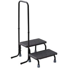 Y【保管品】手すり付踏み台2段 介護用品 階段 ステップ 左右使用可能 