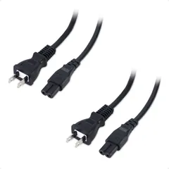 新品 【PSE認証済み】Cable Matters 2本セット AC電源ケーブル 1m メガネ型 2ピンソケット 電源コード 125V 7A メガネケーブル