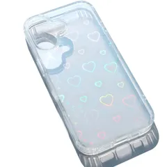 iPhone17 ケース レーザー ハート TPUケース 