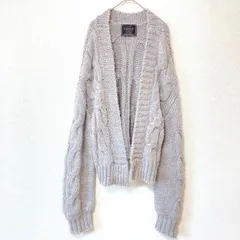 z1162 JOURNAL STANDARD L’ESSAGE ジャーナルスタンダードレサージュ ざっくり編みカーディガン　ガウン　グレー　レディース　ニット　ケーブル編み　希少　厚手　アウター　人気完売のサムネイル