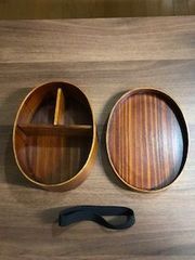 【新品】曲げわっぱ弁当箱（小判型１段　<白木><すりうるし塗> ）箸別売り