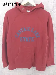 ◇ BEAUTY&YOUTH UNITED ARROWS ロゴ プリント 長袖 プルオーバー パーカー サイズM レッド ネイビー レディース 【中古】 【1002800911769】