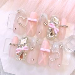 ネイルチップ フレンチガーリー ワンホン 推し活 スナ系 ホビ垢 韓国