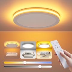 Coizabera Ledシーリングライト 6畳 26W 照明 天井 間接光常夜灯 3200LM 調光調色 極薄型 照明器具 電気 蛍光灯 Ceiling Light 和室/寝室/書斎/リビング/玄関/台所/廊下適用 1