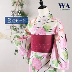 浴衣 2点セット 浴衣セット 白 ピンク 菊 キュート 半幅帯 フリーサイズ 新品 未使用 ゆかた yukata 浴衣 レディース YKN-4-10