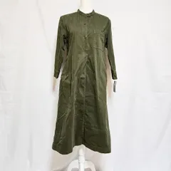 #anc マーガレットハウエル MargaretHowell ワンピース 42 カーキ デニム風 スタンドカラー 飾りベルト 大きいサイズ レディース [924034]のサムネイル