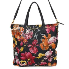 PRADA プラダ ナイロン フラワー トートバッグ ブラック レディース PRADA プラダ ナイロン フラワー トートバッグ ブラック レディース