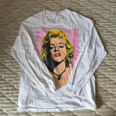 ALSTYLE　アルスタイル　Lサイズ　長袖Tシャツ　カットソー　ロングスリーブ　Lサイズ　ホワイト　マリリンモンロー　古着