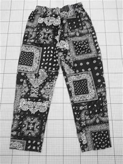 ◇ Θ カンゴール ペイズリー柄 柄入りパンツ サイズS ブラック ホワイト系 メンズ E  【1509190038408】