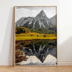 アートポスター アルプスの絶景 山と湖のリフレクション おしゃれ インテリア 壁掛け 6691