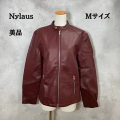 NYLAUS　ナイラス　ライダースジャケット　革ジャン　ワインレッド　Mサイズ　メンズ　美品　【B-2】