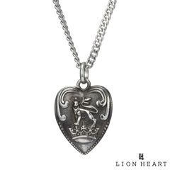 ライオンハート LH-1 パフィー ハート ネックレス サージカルステンレス316L シルバー 金属アレルギー対応 メンズ ブランド LION HEART