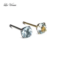 ✴︎海の宝石✴︎ つけっぱなしOK 天然 極上 アクアマリン ひと粒 ピアス 4mm 宝石質AAA 316 サージカルステンレス 両耳用 金属アレルギー対策 一粒スタッド