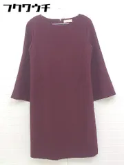◇ any SiS エニィスィス フレアスリーブ 長袖 膝丈 ワンピース サイズ0 ワインレッド レディース  【中古】 【1106210006111】