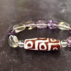 【潜在能力の開花】九眼天珠×水晶×アメトリン ブレスレット