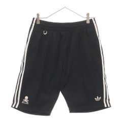 adidas (アディダス) ×mastermind マスターマインド ポリエステル サイドライン ハーフパンツ ショーツ ブラック 018802