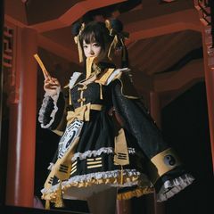 lolita かわいい コスプレ  ロリータ ワンピース 長袖 コスプレ 衣装 ゴシック ゴスロリ プリンセス 新品中華風アキバ コスチューム アニメ 演舞服 道士 八卦衣 漢服 道教 ローブ  学園祭 カフェ レディース レッド S M L XLサイズ