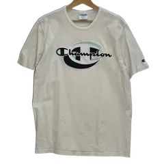 90's Champion/90年代 チャンピオン 半袖 Tシャツ フロント刺繍 HAITI製 メンズ L ホワイト