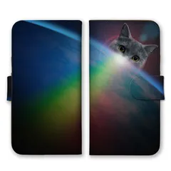 Galaxy A30 SCV43 ケース 手帳型 ギャラクシーA30 スマホケース 携帯ケース 宇宙ねこ 宇宙猫 パロディ おもしろい 面白い 猫 彗星 可愛い アメリカンショートヘア カラー08