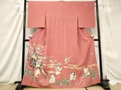 502mo44〇松本健一 色留袖 五つ紋 鈴乃屋取扱い 鳥 花 比翼付き〇美品 502mo44〇松本健一 色留袖 五つ紋 鈴乃屋取扱い 鳥 花 比翼付き