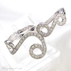 レディース リング 指輪 18金 K18 18KWG ホワイトゴールド ダイヤモンド 二本指リング ツーフィンガーリング 日本製 刻印入り 鑑別書付き【アクセサリーマート/メルカリShops店】