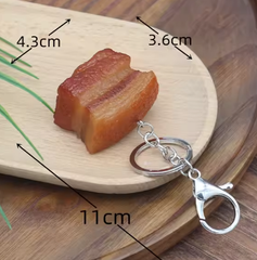 豚の角煮 キーホルダー 角煮 キーリング 食品サンプル 食べ物 可愛い 肉 豚肉 食品 食材 おもしろ 原宿 韓国 面白い レディース おしゃれ