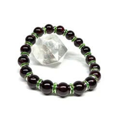 ガーネット パワーストーン ブレスレット 8mm 1月誕生石 （グリーン）メンズ・レディース　男性・女性　数珠ブレス　開運 [21]