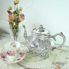 L3705-548 英国アンティーク シルバープレート シルバー ポット ティーセット ルイスタイル ティーポット イギリス