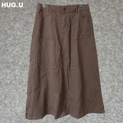 HUG.U ブラウン ロングスカート ポケット付き Mサイズ