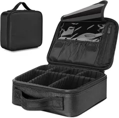 プロ用 メイクボックス Luxspire コスメボックス メイクブラシバッグ 化粧ポーチ コスメポーチ メイクポーチ 仕切り 持ち運び 防塵 收納抜群 置き方調整可能 通勤・出張・旅行用 機能的收納抜群 大容量 置き方が調整できる 衝撃吸収