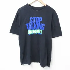 XL/古着 ナイキ NIKE 半袖 ブランド Tシャツ メンズ JUST DO IT 大きいサイズ コットン クルーネック 黒 ブラック 25jun09 中古