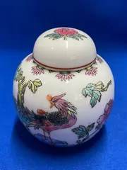 希少⭐︎中国景德鎮　茶壺　ミニ壺　粉彩　色絵　花鳥絵　茶道具