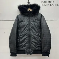 Burberry BLACK LABEL ブラック ダウンジャケット ファー付き BURBERRY BLACK LABEL ダウンジャケット M 黒