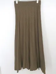 ◇ w closet ダブルクローゼット ウエストゴム ロング プリーツ ニットスカート サイズF ブラウン レディース P  【中古】 【1209290000458】のサムネイル