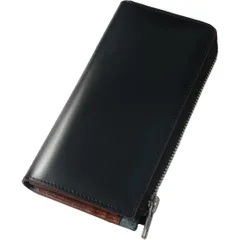 【新品未開封】メンズ長財布、日本栃木産の本革素材を採用。一流の財布職人が作るこだわりの逸品で、L 字の YKK ファスナーがスムーズに動作し、使いやすさを追求しています。小銭入れも充実しており、美しいパッケージと 贈り物に最適  (ブラック)