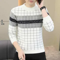 [L]秋冬 コーデ メンズ  服 シンプル ファッション オシャレ 大人 かっこいい 大きいサイズ ストリート 紳士服 格子縞 プリント ハーフ タートルネック プルオーバー 長袖 トップス フィット 普段着 ニット セーター