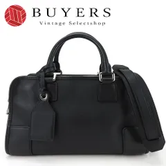 【中古】 ロエベ ハンドバッグ アマソナ28 レザー ブラック シルバー金具 2WAY ショルダー シンプル レディース 女性 LOEWE