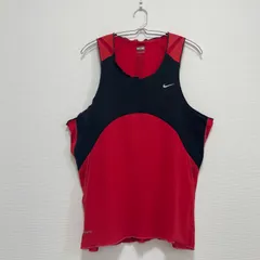 NIKE シングレット XLサイズ 赤 黒 メッシュ 良デザイン ランニング タンクトップ