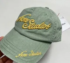Acne Studios ロゴキャップ セージグリーン オリーブ カーキ Acne Studios ロゴキャップ セージグリーン オリーブ カーキ