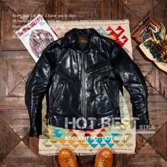 【最高峰】エアロレザー カフェレーサー ホースハイド シングルライダース 40 最高峰】エアロレザー カフェレーサー ホースハイド シングル