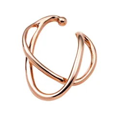 【A：ピンクゴールド×フリーサイズ】[Cream dot. クリームドット公式] イヤーカフ レディース  イヤーカフ 金属アレルギー ニッケルフリー イヤカフ 片耳用 メタル 大ぶり 変形 クロス 大人  