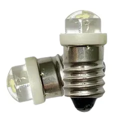 【特価商品】高輝度 6000K LED豆電球 ホワイト COB E10 0.5W 3V 2個 螺旋LED懐中電灯アップグレード電球