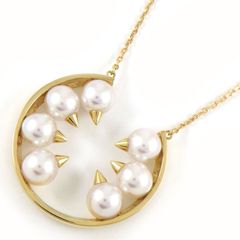 タサキ 田崎真珠 TASAKI ネックレス デインジャー サークル 7ポイント アコヤ真珠 K18YG 【中古】