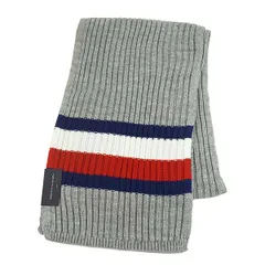 トミー ヒルフィガー TOMMY HILFIGER マフラー H8C83248 GLOBAL STRIPE RIB SCARF グローバル ストライプ リブ スカーフ 070 CHARCOAL HEATHER 灰