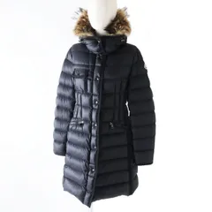 美品◎正規品 18-19AW MONCLER モンクレール HERMIFUR エルミファー レディース ワッペン・ファー・フード付き ロングダウンコート 黒 1のサムネイル