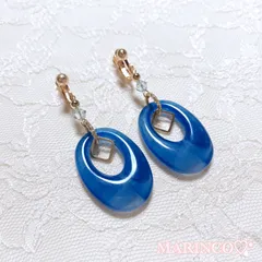 マーブル スワロフスキー 大ぶり ブルーの輝き(NO.241)