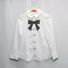 ◇ ◎●未使用● ⊂ ANNA SUI アナ スイ リボン柄 長袖 シャツ サイズ1 ホワイト系 レディース E  【1504210013557】