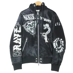 ディーゼル DIESEL J Kanyev Jacket フード付き スカジャン ボンバージャケット 中綿 ジップアップ 刺繍 S 黒 ブラック Xのサムネイル