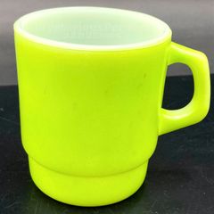 MZ670) Fire-King スタッキングマグ ライムグリーン 1点 現状品